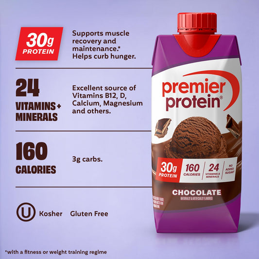 Premier Protein Shake, Chocolate, 30G Protein 12 Pack