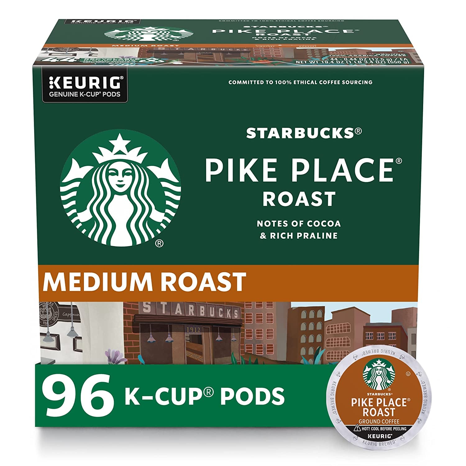 Starbucks K-Cup Coffee Pods, Medium Roast, Pike Place Roast