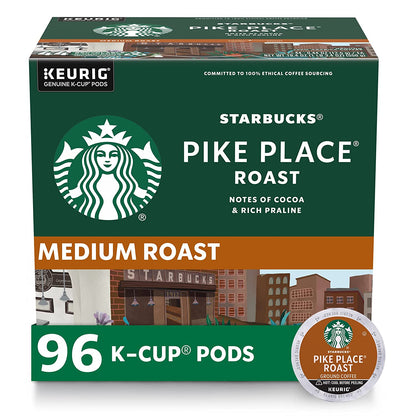 Starbucks K-Cup Coffee Pods, Medium Roast, Pike Place Roast