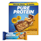 Pure Protein Chocolate Peanut Butter Protein Bars – 20G Protein, 3G Sugar, 190 Calories (12 Count)