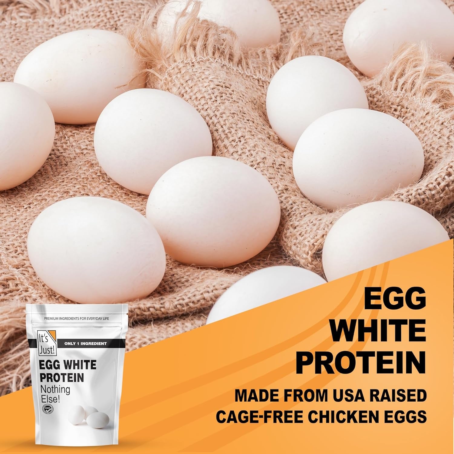 It's Just! - Egg White Protein Powder, Made in USA from Cage-Free Eggs