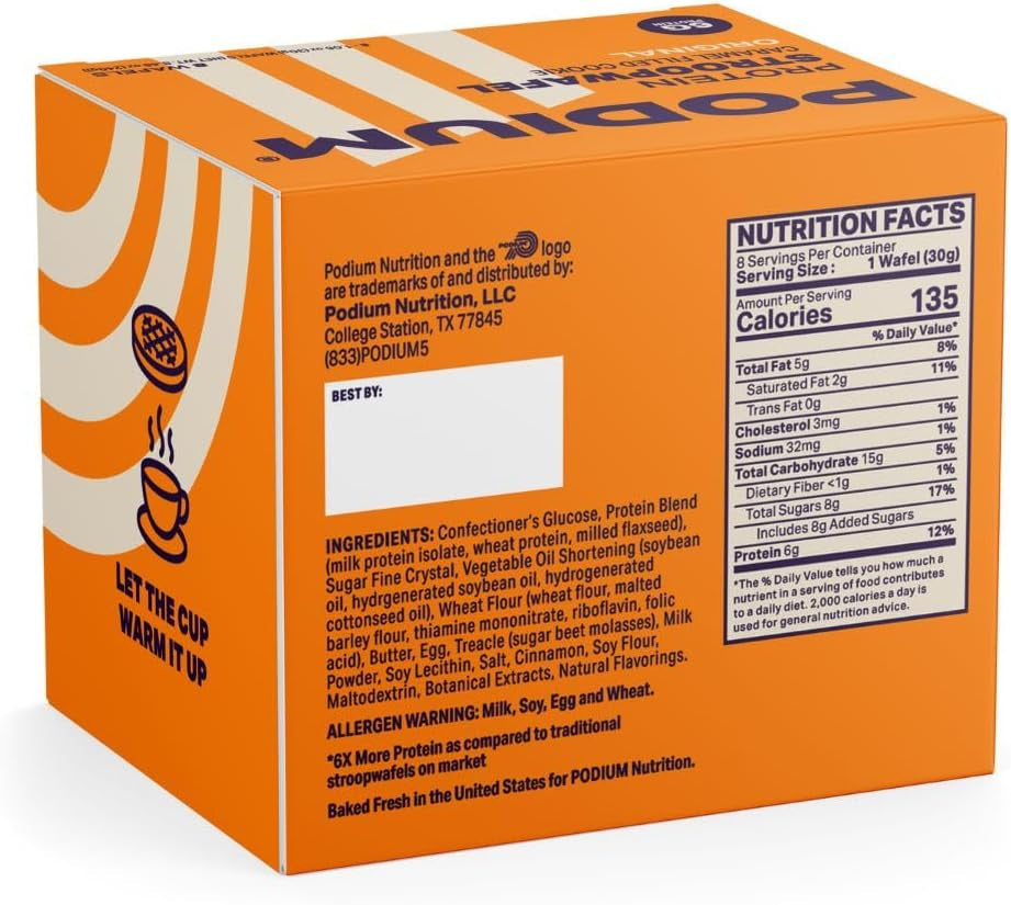 PODIUM® Protein Stroopwafel 8 Count (Caramel)