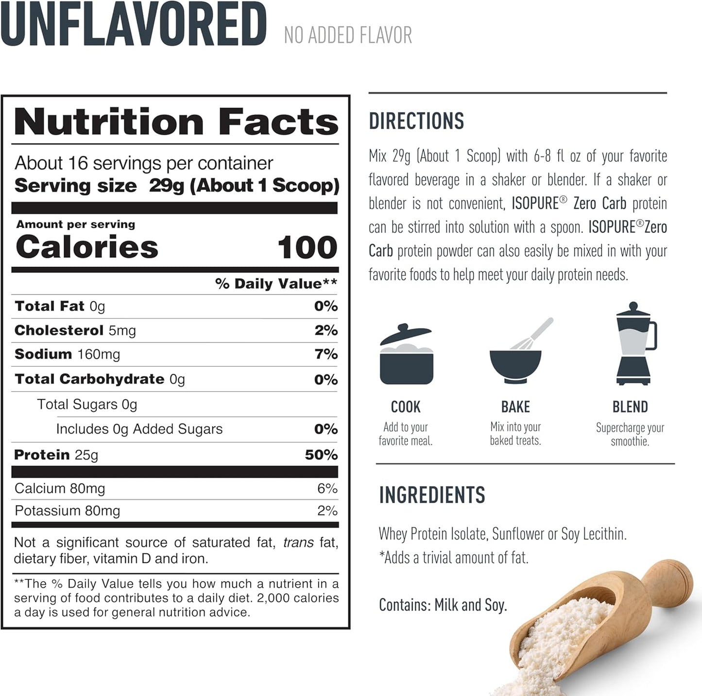 Isopure Zero Carb 100% Pure Whey Isolate Protein Powder