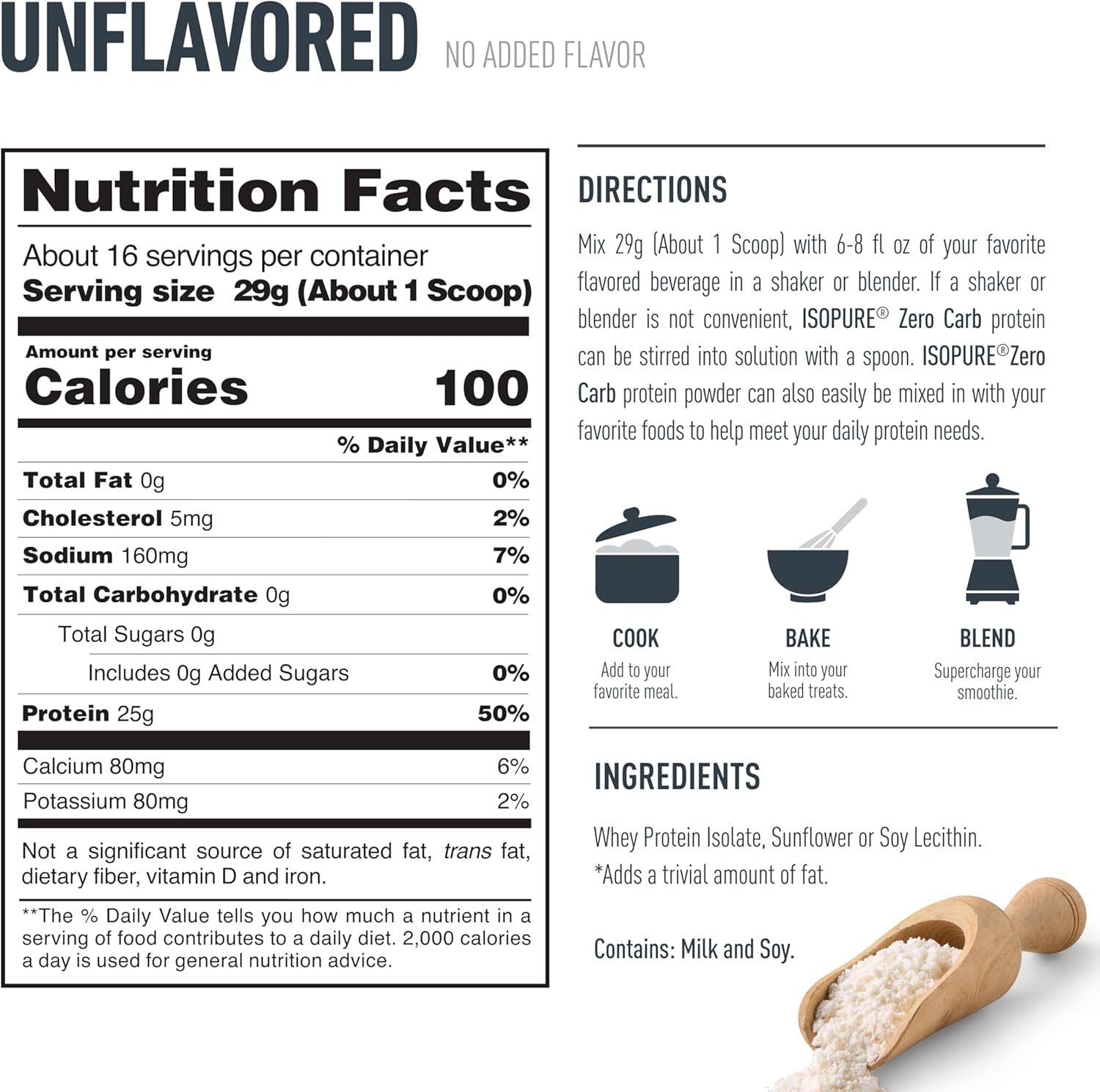 Isopure Zero Carb 100% Pure Whey Isolate Protein Powder