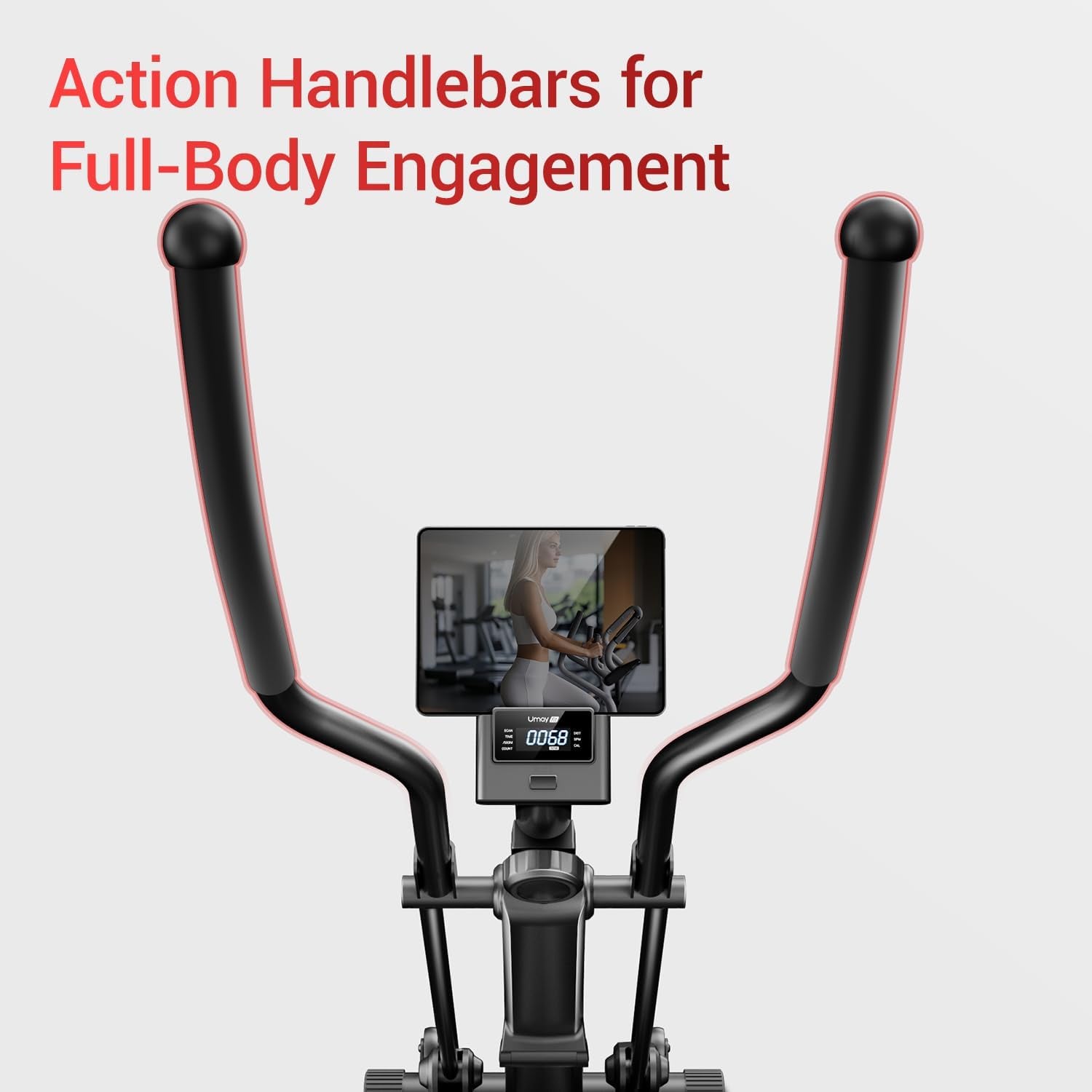 Elliptical Exercise Machine, Elliptical Training Machine for Home with Hyper-Quiet Magnetic Driving System, Compact Elliptical with 12IN Stride & LCD Monitor, 330LBS Weight Capacity