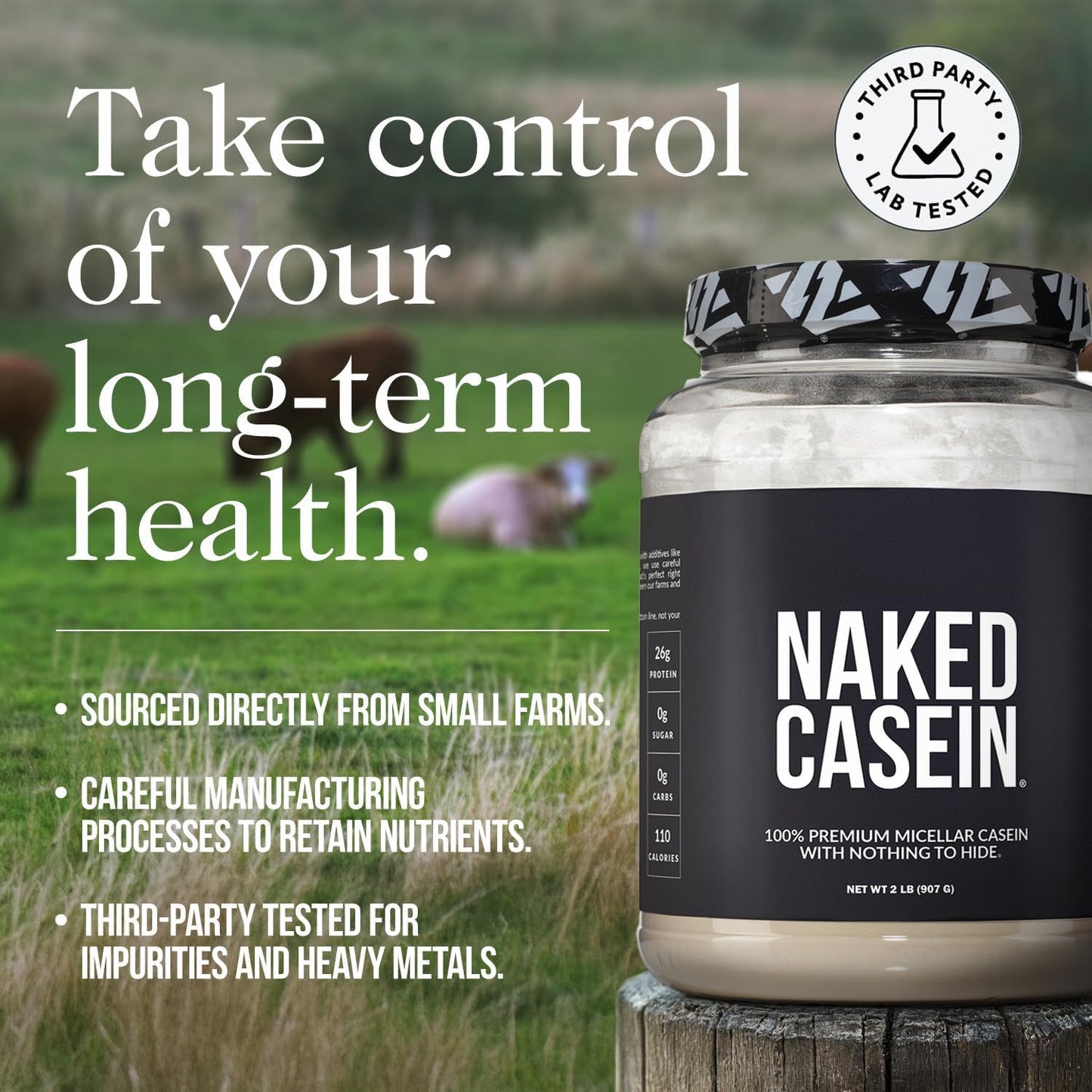 NAKED Casein - 5Lb Micellar Casein Protein Powder
