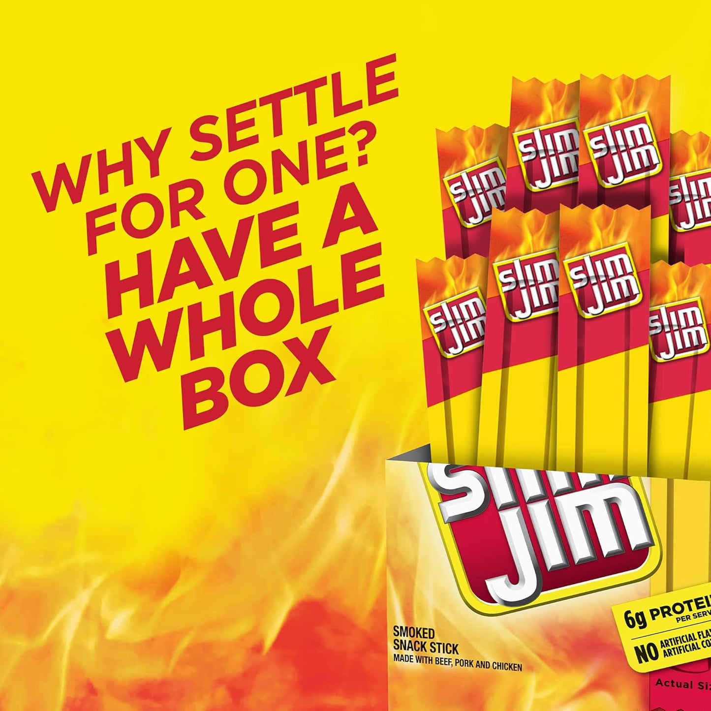 Slim Jim Smoked Meat Sticks, Original Flavor (26 Count)
