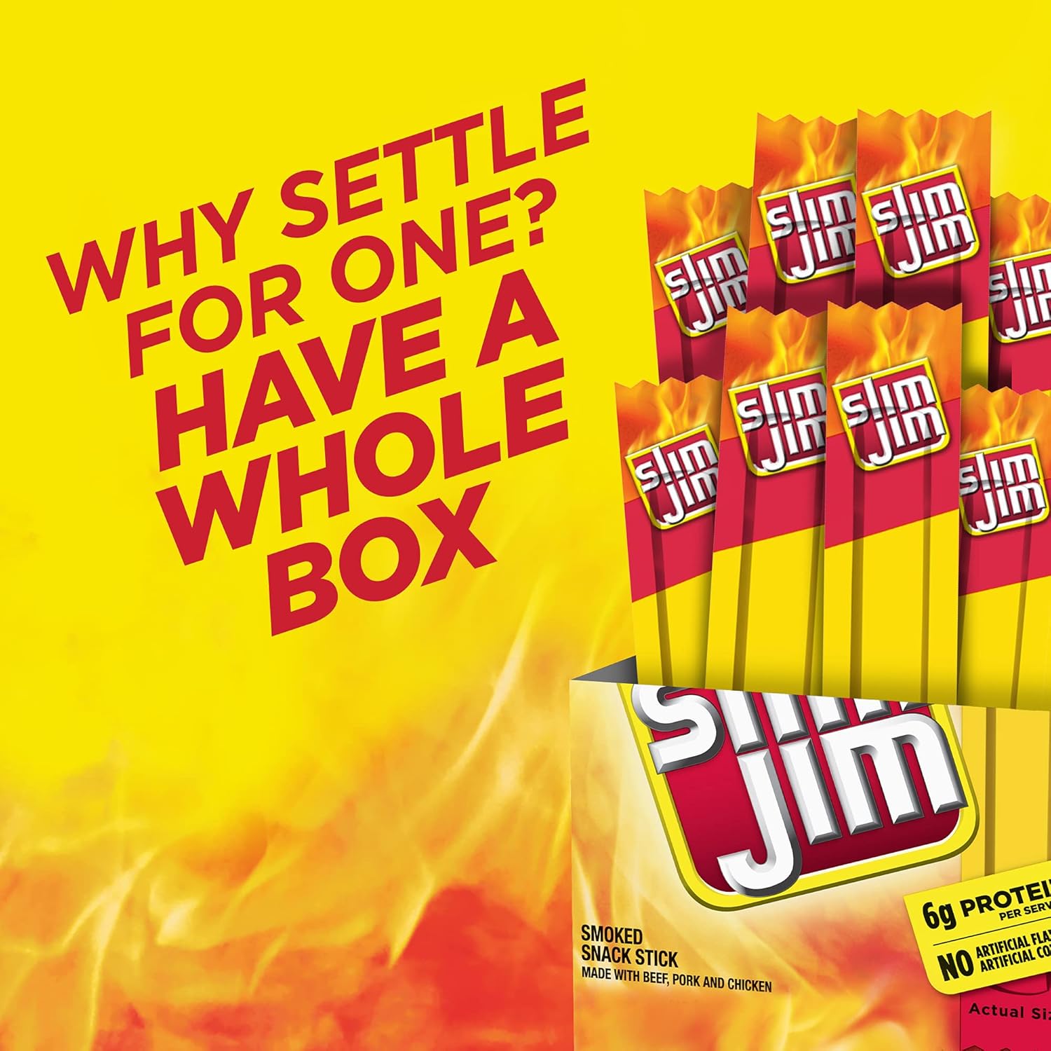 Slim Jim Smoked Meat Sticks, Original Flavor (26 Count)