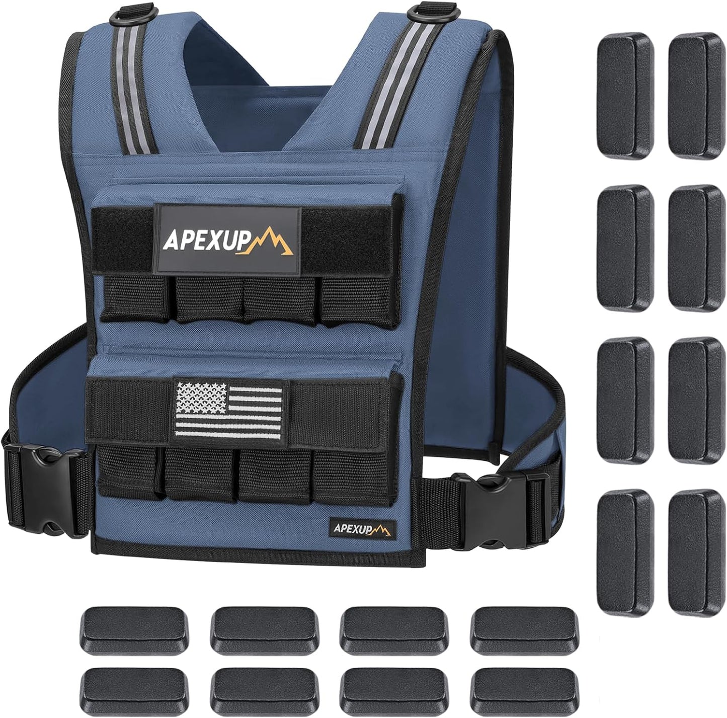 APEXUP Adjustable Weighted Vest Men 20lbs/30lbs/40lbs