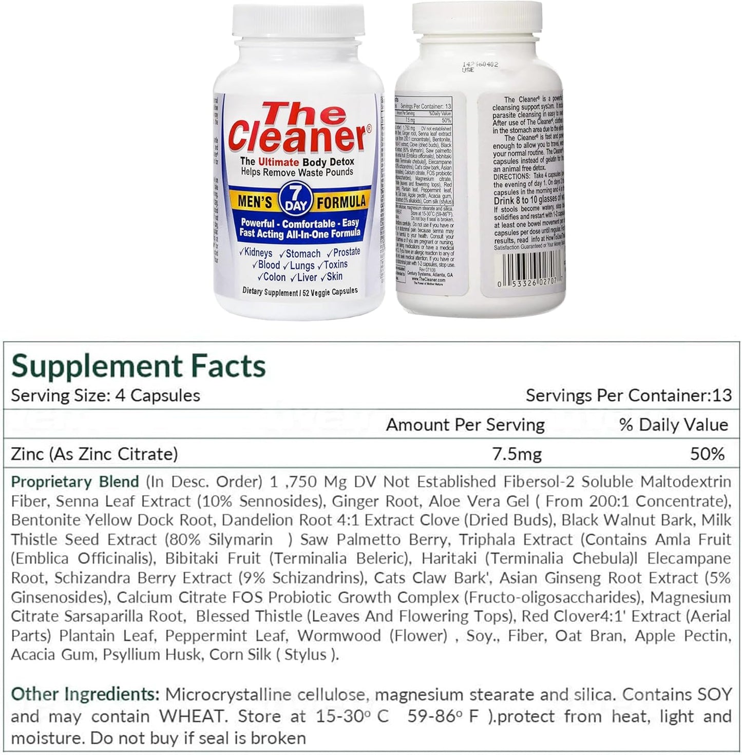 Century Systems the Cleaner Detox Formula for Men
