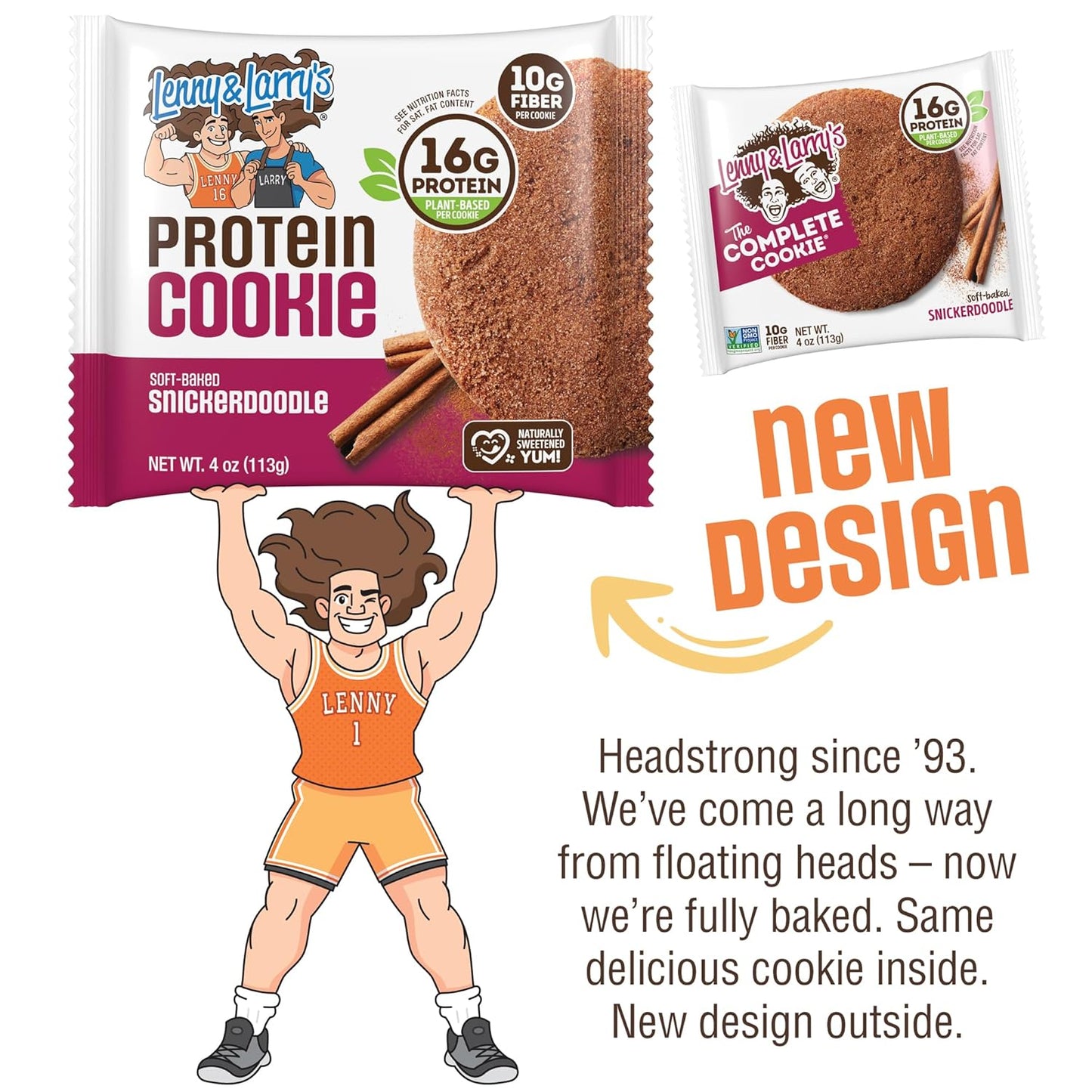 Lenny & Larry's Protein Cookie, Snickerdoodle – Pack of 12