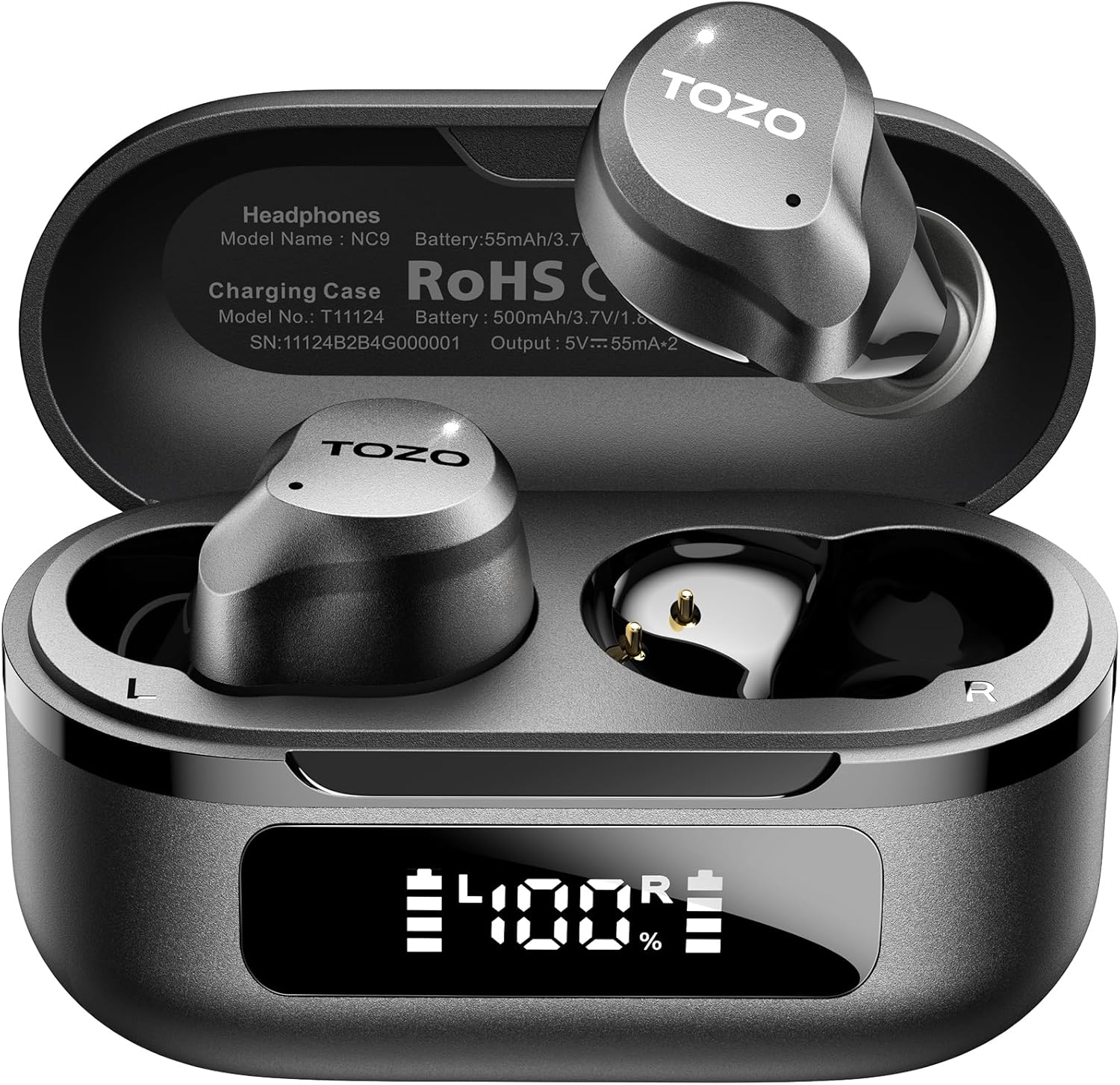 TOZO NC9 Hybrid Active Noise Cancelling Wireless Earbuds