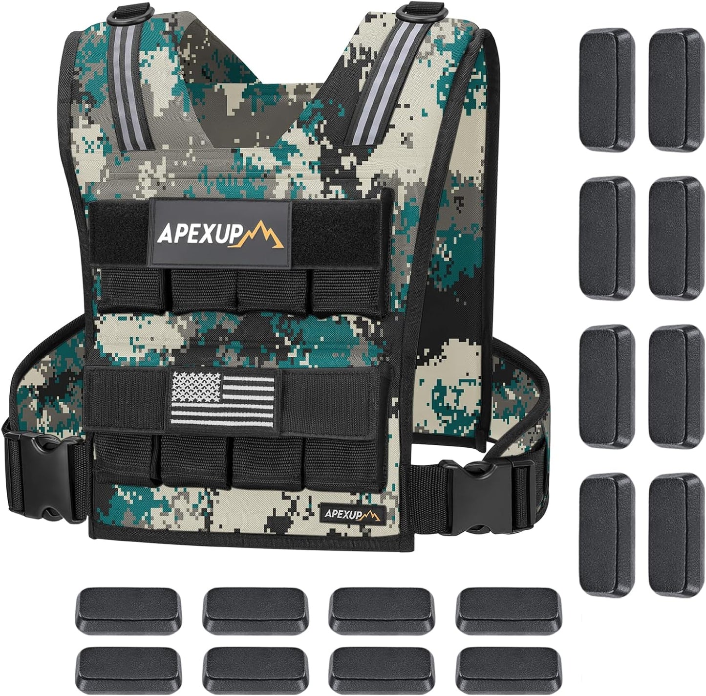 APEXUP Adjustable Weighted Vest Men 20lbs/30lbs/40lbs