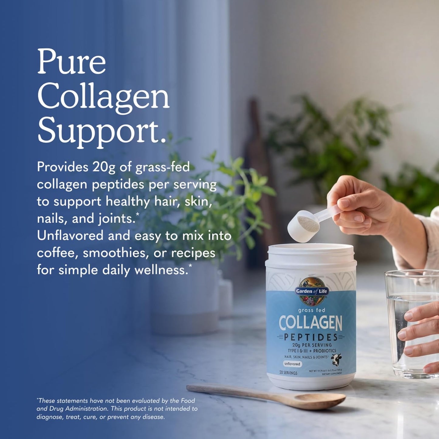 Garden of Life Grass Fed Collagen Peptides Powder Unflavored