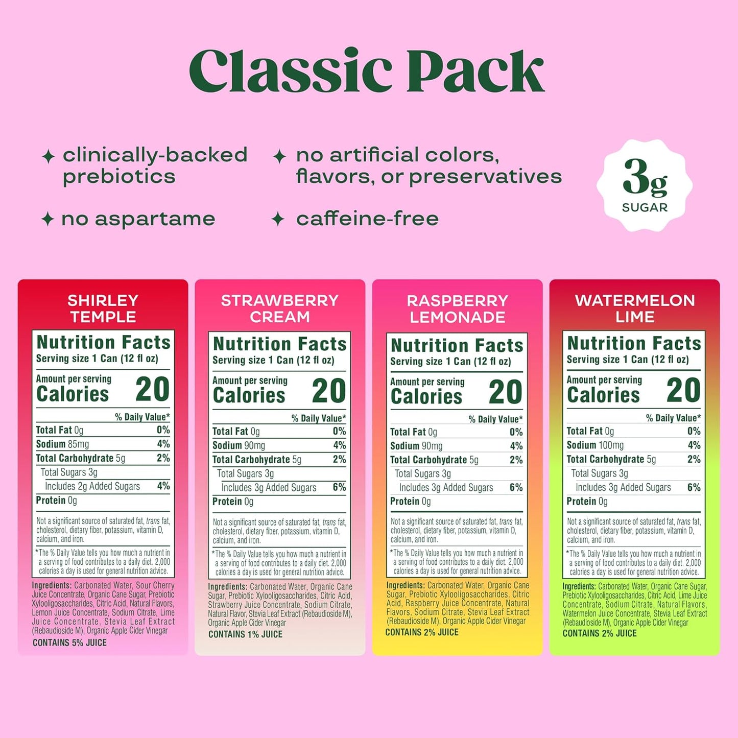 Bloom Pop Prebiotic Soda 12 Pack, Variety Pack, 12Oz Cans
