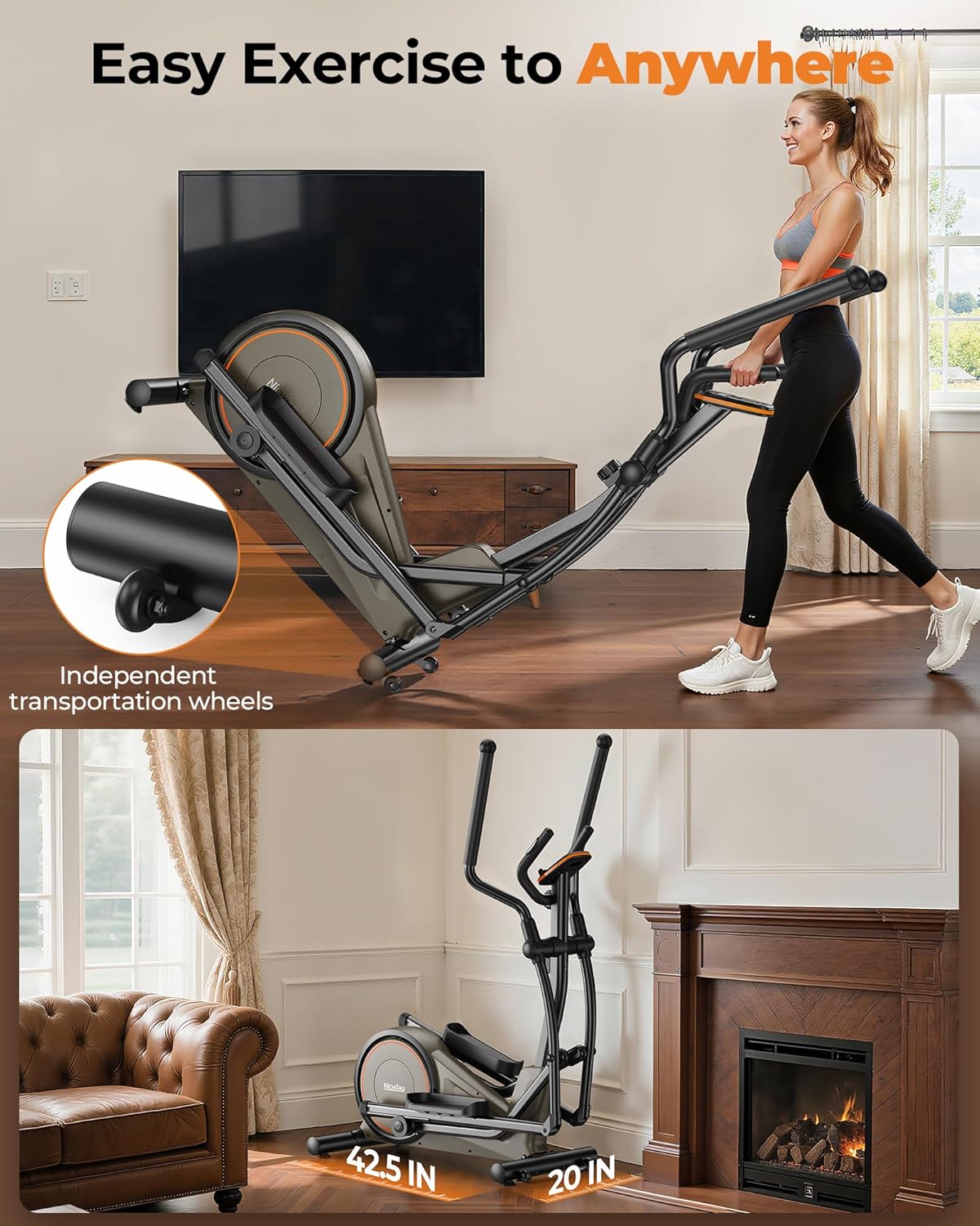 Elliptical Machine with Hyper-Quiet Magnetic Driving System