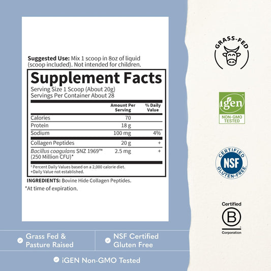 Garden of Life Grass Fed Collagen Peptides Powder Unflavored