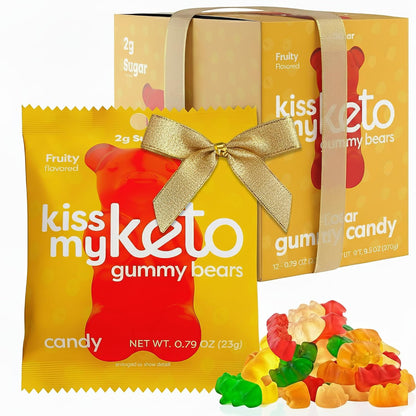 Kiss My Keto Sugar Free Gummy Bears, 12-Pack