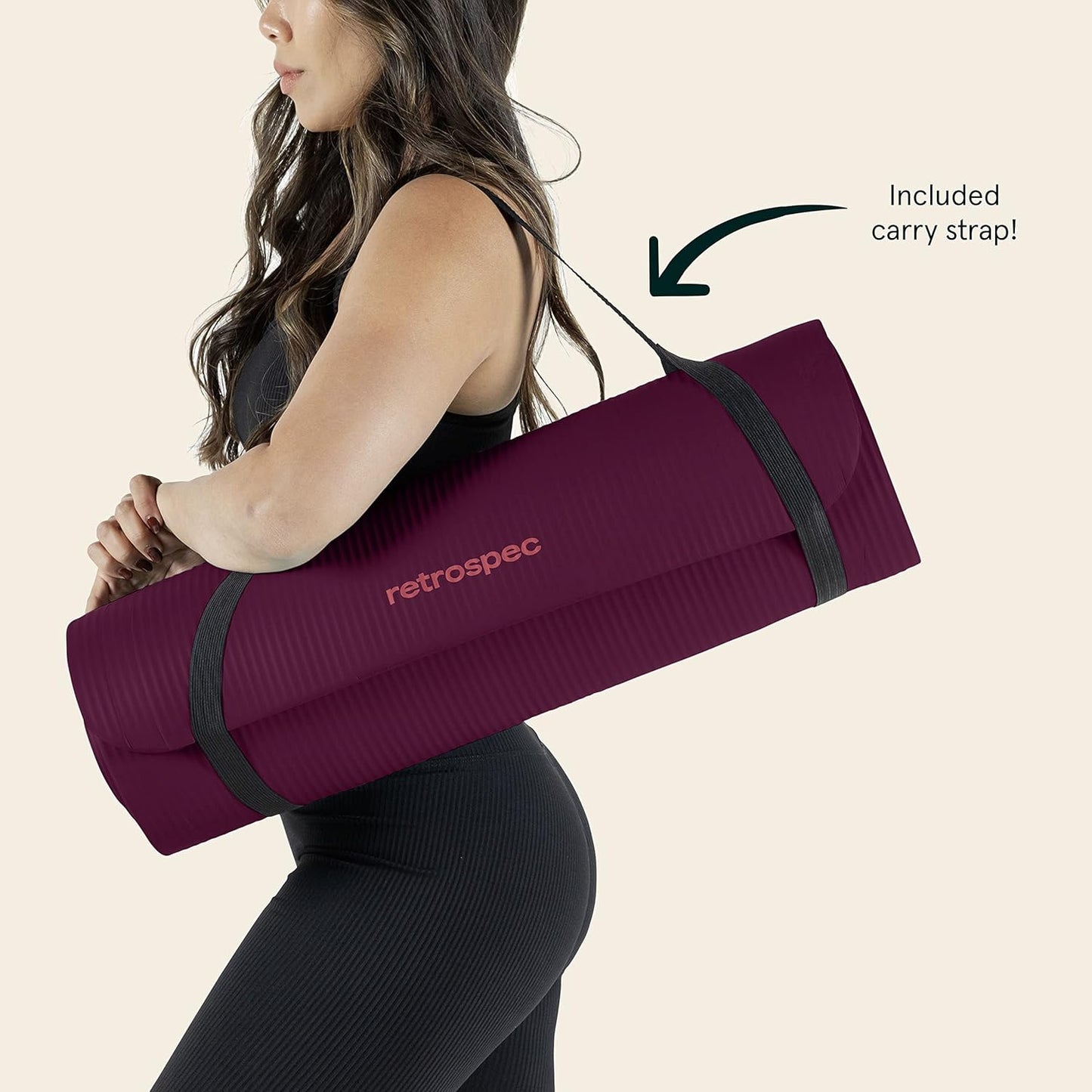 Solana Yoga Mat 1/2" Thick Non-Slip Workout Mat