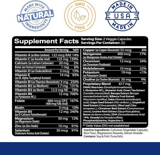 Kaya Naturals - Neuro Brain for Memory & Focus - Nootropic Brain Support Supplement - 60 Count