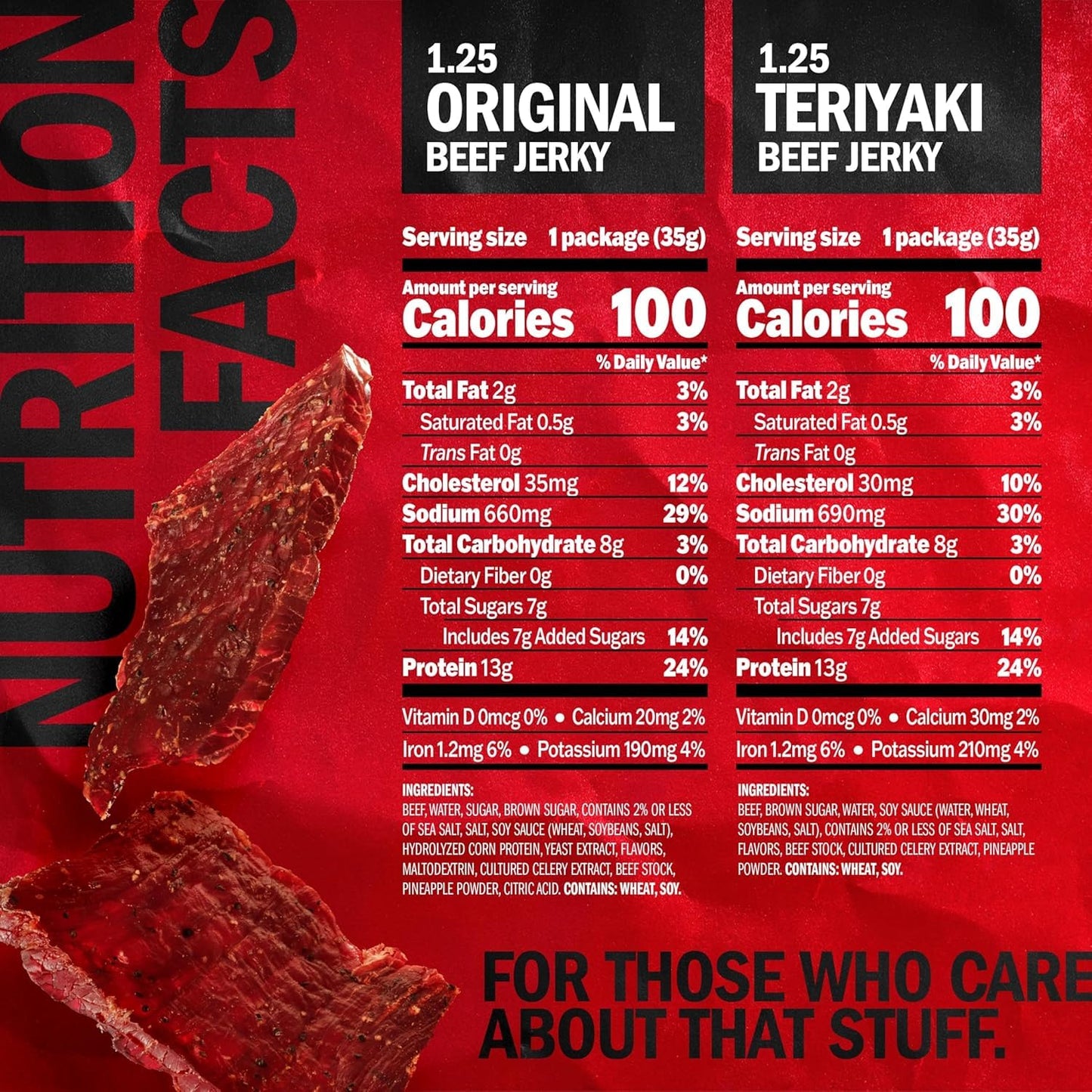 Jack Link'S Beef Jerky Variety Pack - Original and Teriyaki - (9 Pack) 1.25 Oz Bag