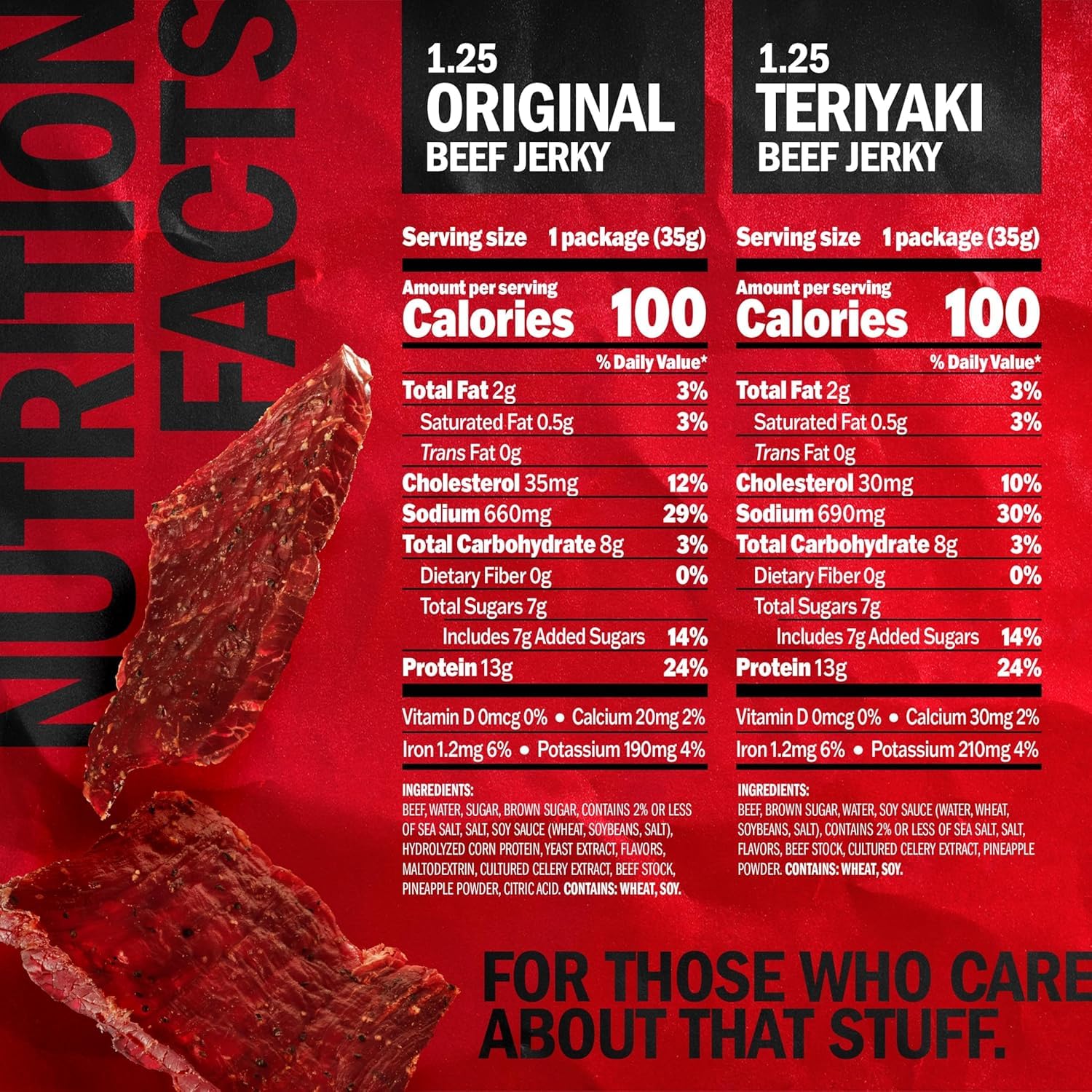 Jack Link'S Beef Jerky Variety Pack - Original and Teriyaki - (9 Pack) 1.25 Oz Bag