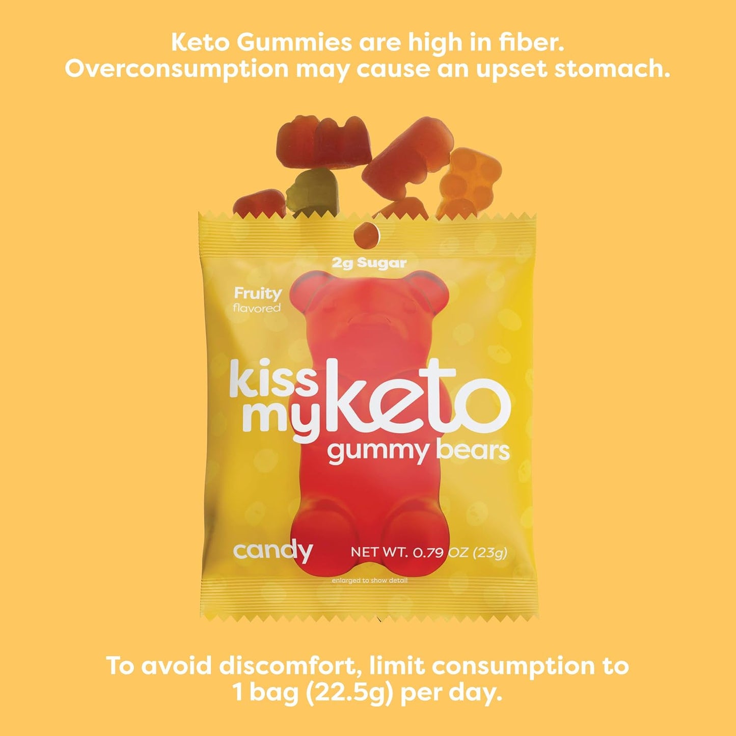 Kiss My Keto Sugar Free Gummy Bears, 12-Pack