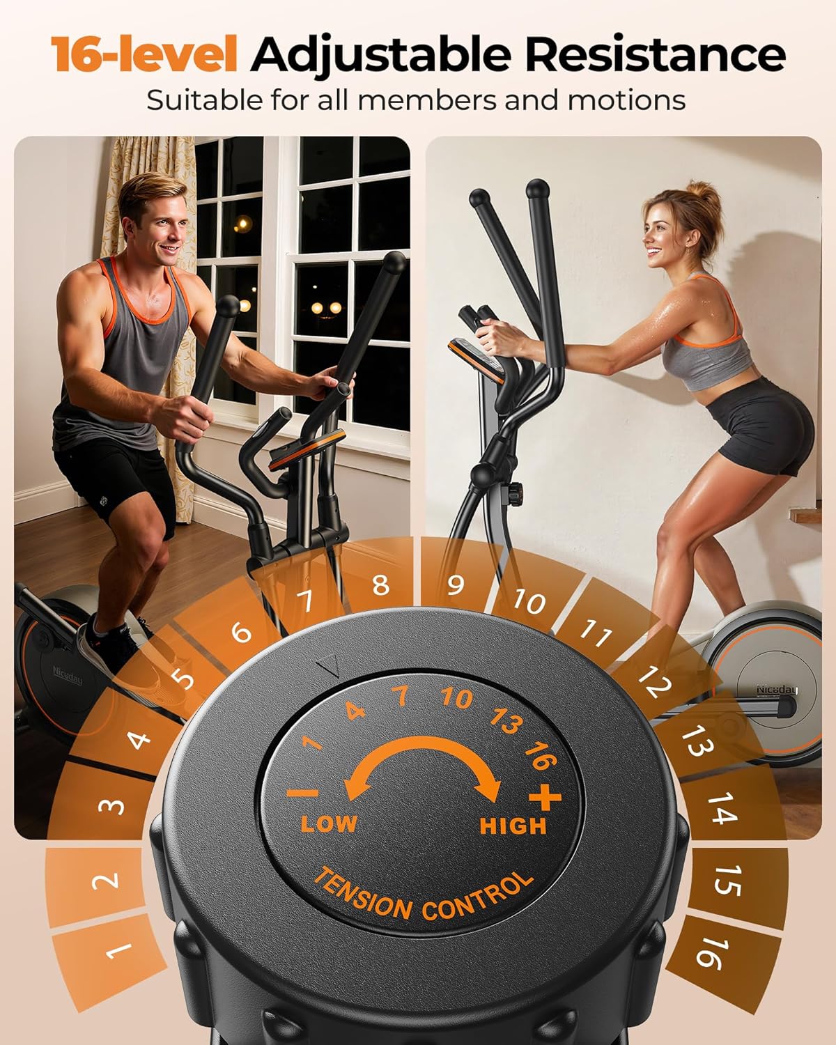 Elliptical Machine with Hyper-Quiet Magnetic Driving System