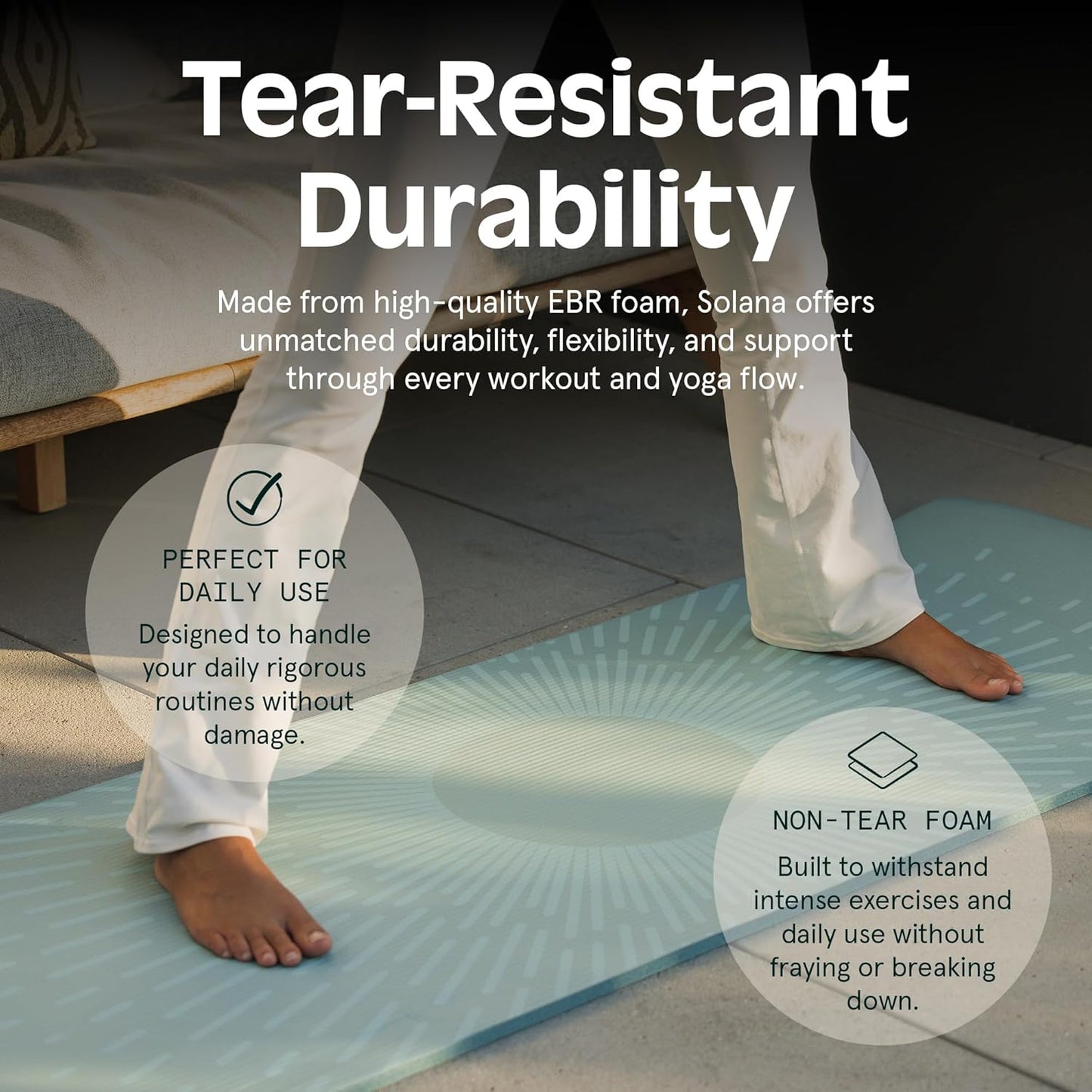 Solana Yoga Mat 1" Thick Non-Slip Workout Mat