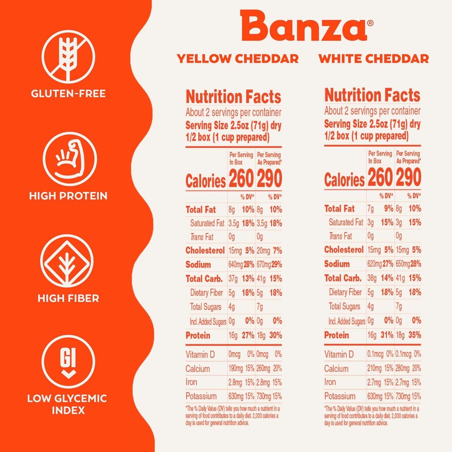 Banza Mac and Cheese Variety Pack - High Protein and Gluten Free (Pack of 6)