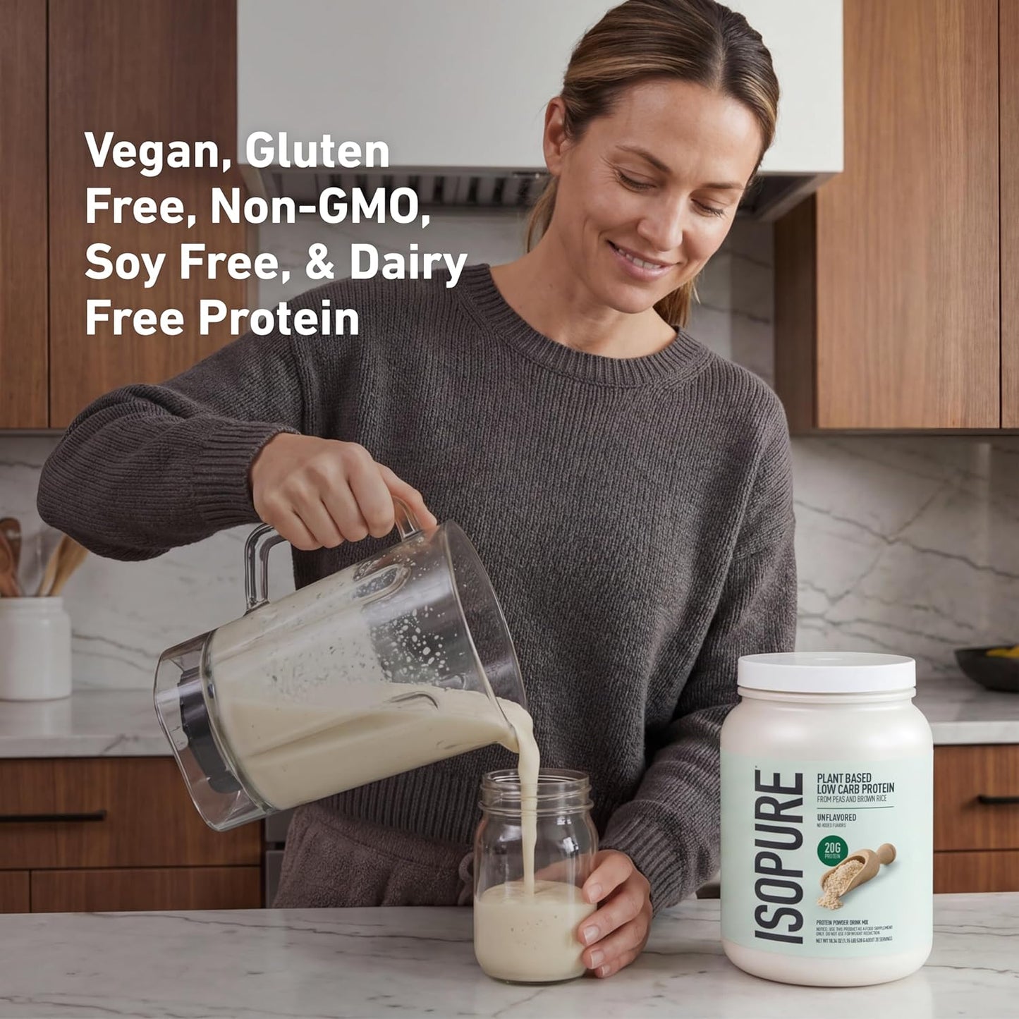 Isopure Plant-Based Protein Powder – 20G Organic Pea and Rice Protein