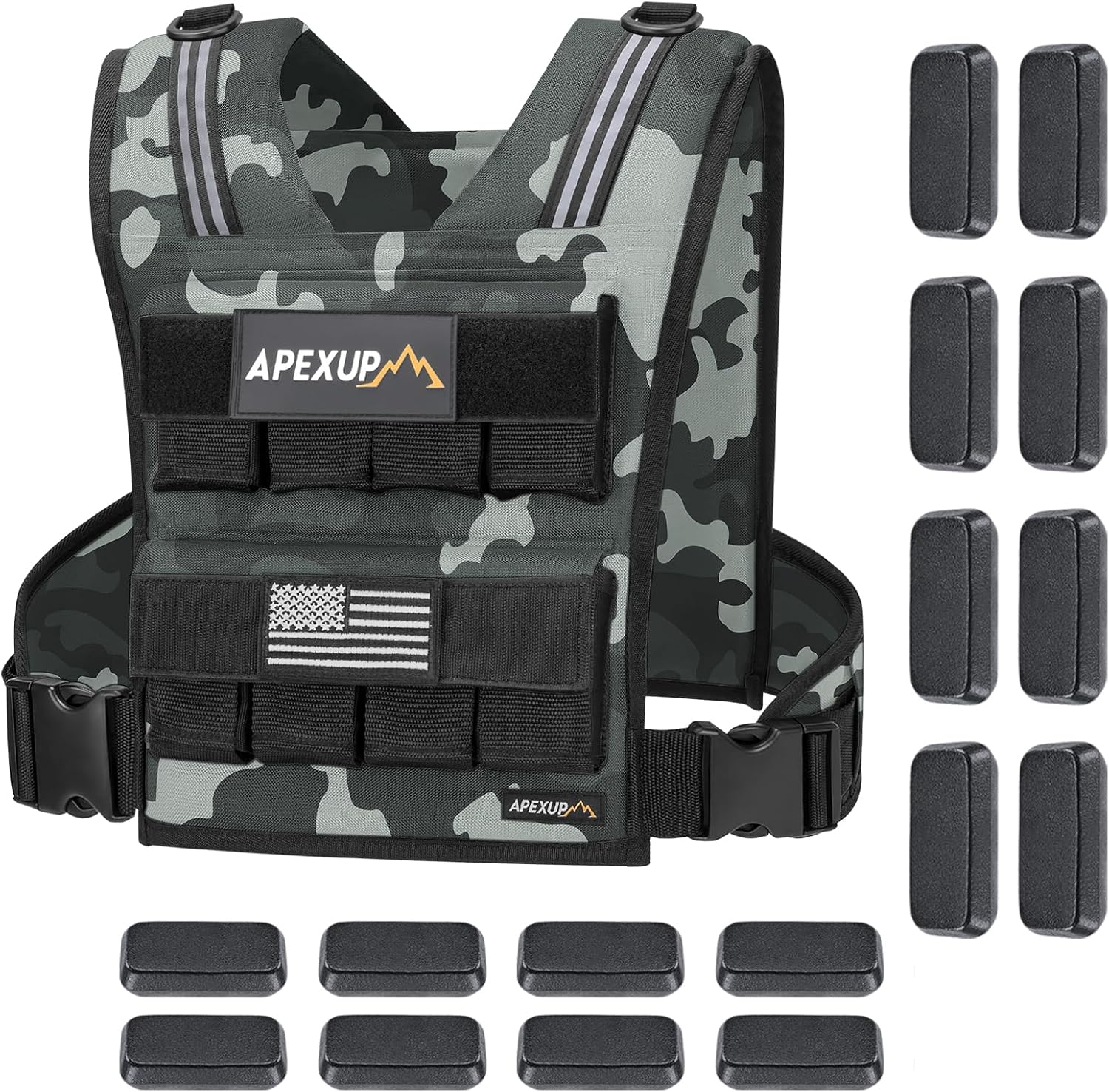 APEXUP Adjustable Weighted Vest Men 20lbs/30lbs/40lbs