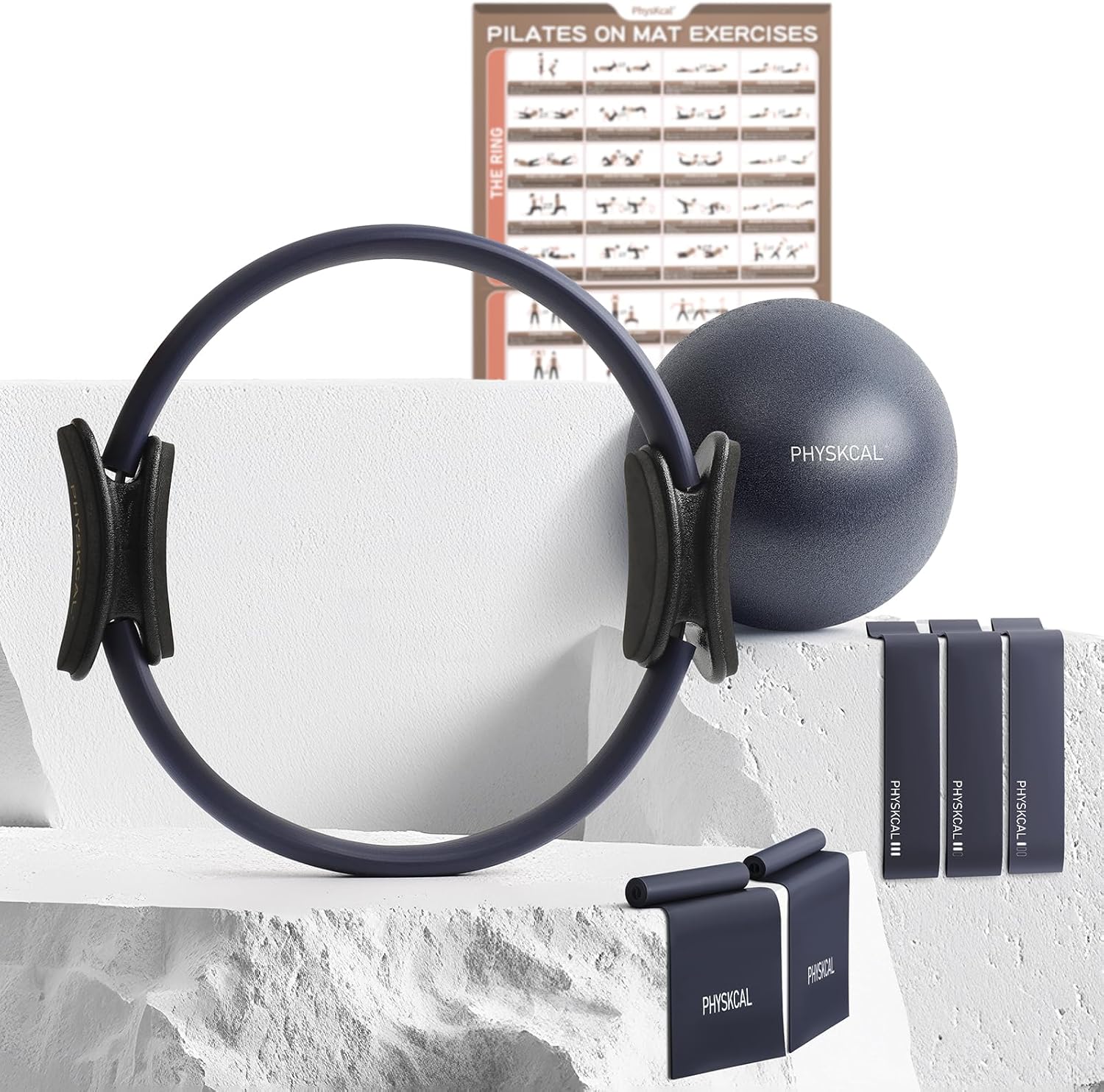 Home Pilates Equipment Set with 15-Inch Pilates Ring