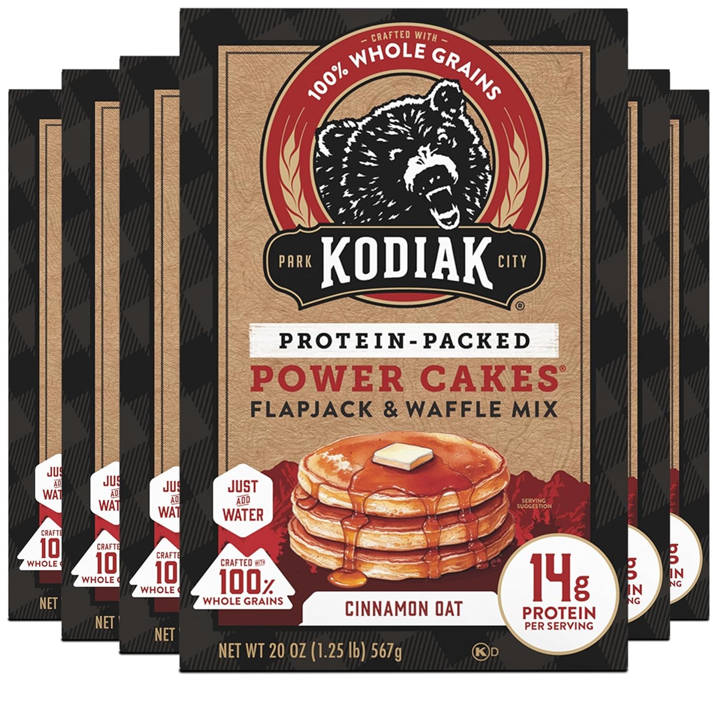 Kodiak Cakes Protein Pancake Power Cakes, Cinnamon Oat (Pack of 6)