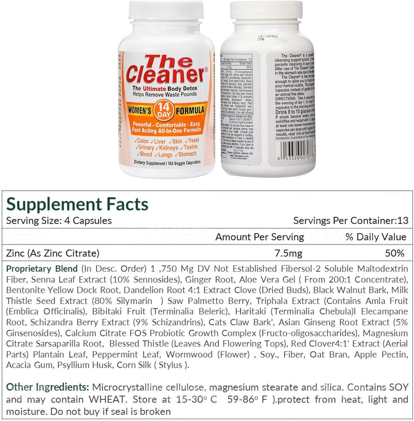 Century Systems the Cleaner Detox Formula for Women