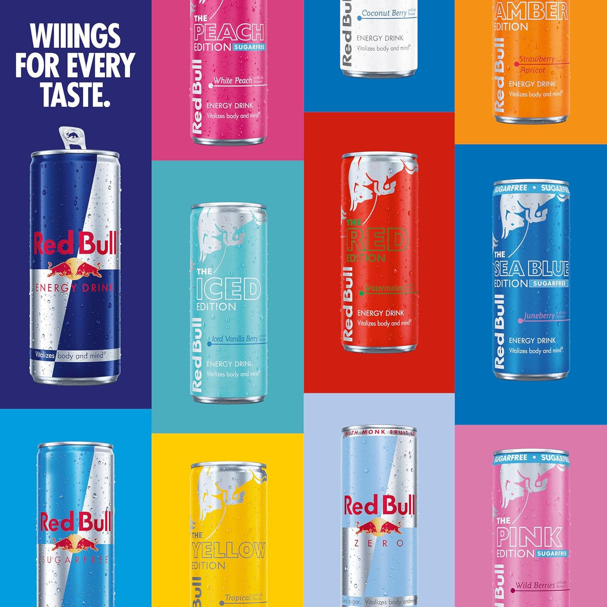 Red Bull Red Edition Energy Drink, Watermelon, 12 Fl oz, Pack of 24 Cans