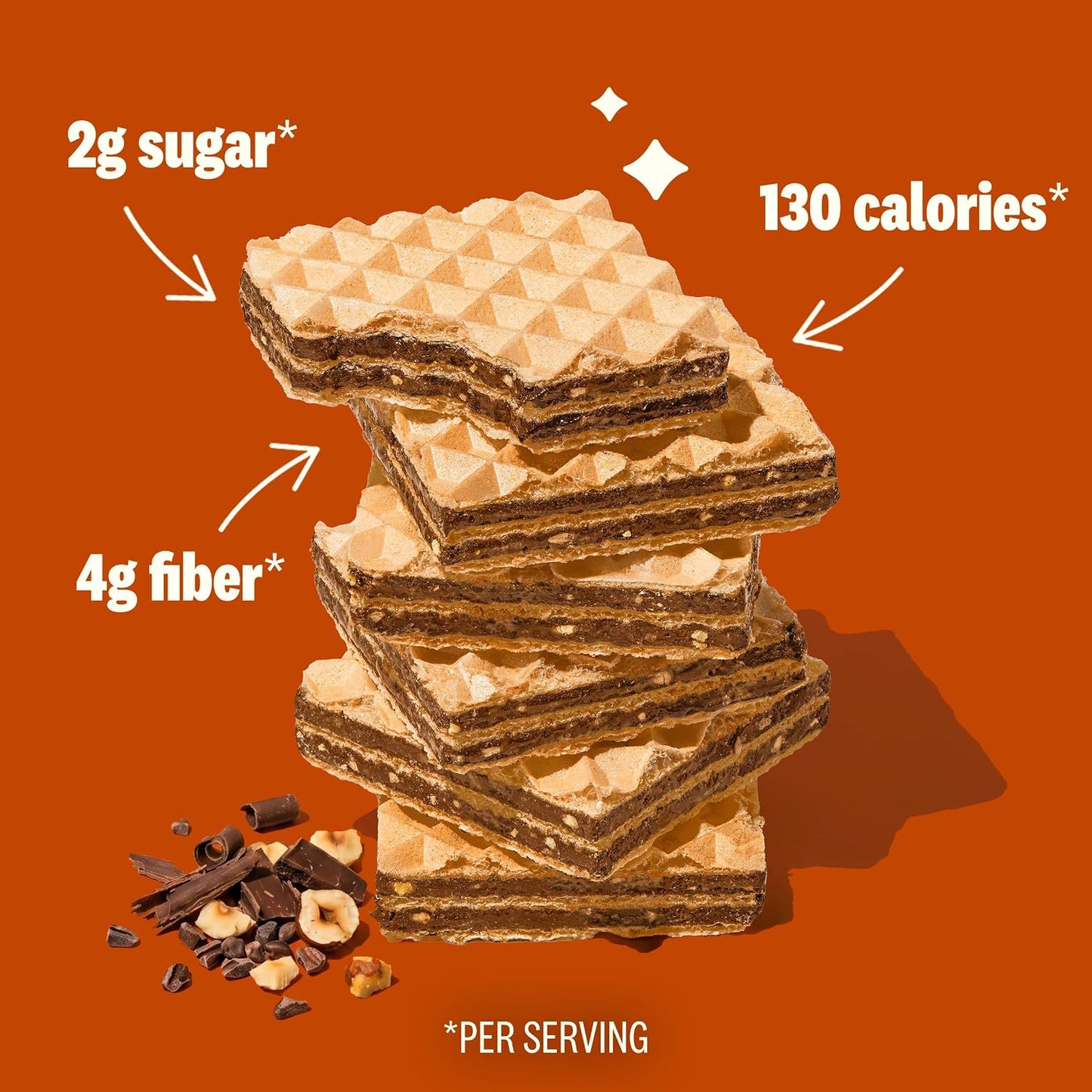 Rip Van Chocolate Hazelnut Wafer Cookies - Non GMO Keto Cookies - 16 Count