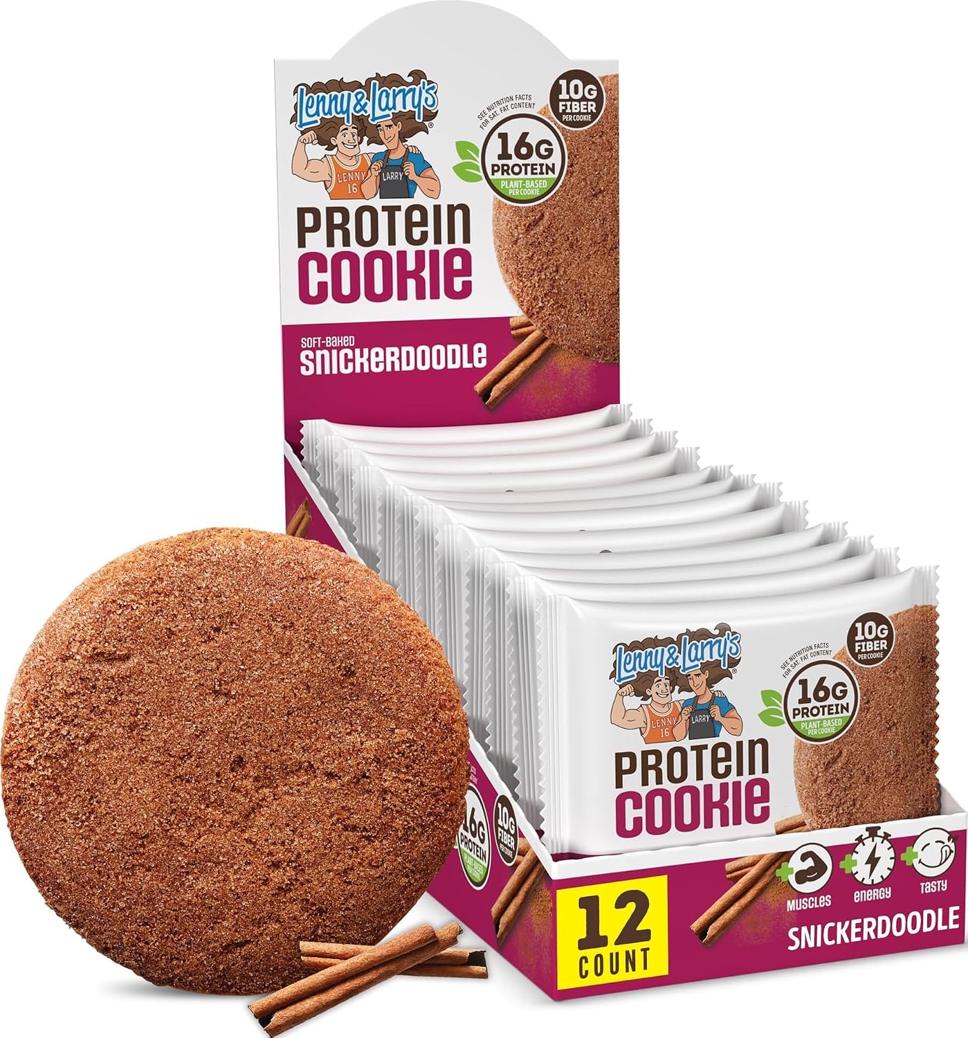 Lenny & Larry's Protein Cookie, Snickerdoodle – Pack of 12