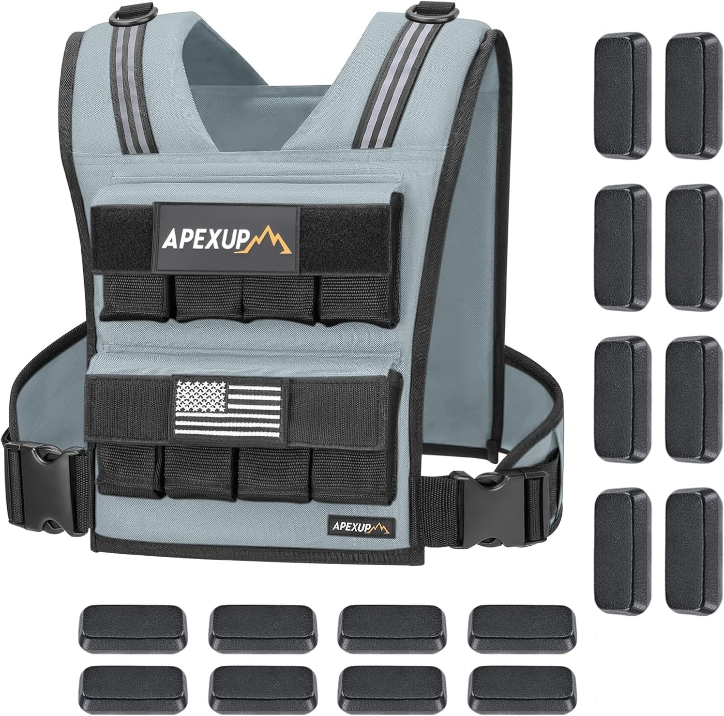 APEXUP Adjustable Weighted Vest Men 20lbs/30lbs/40lbs
