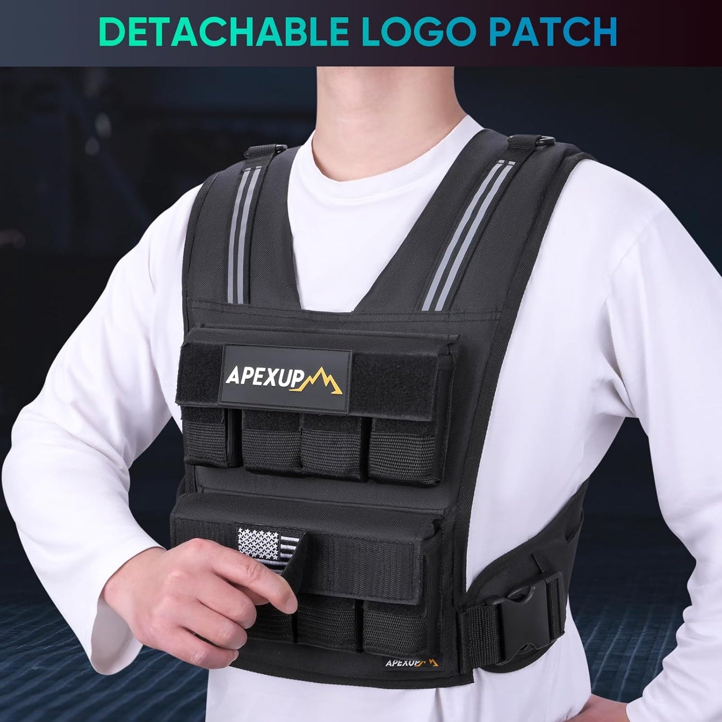 APEXUP Adjustable Weighted Vest Men 20lbs/30lbs/40lbs
