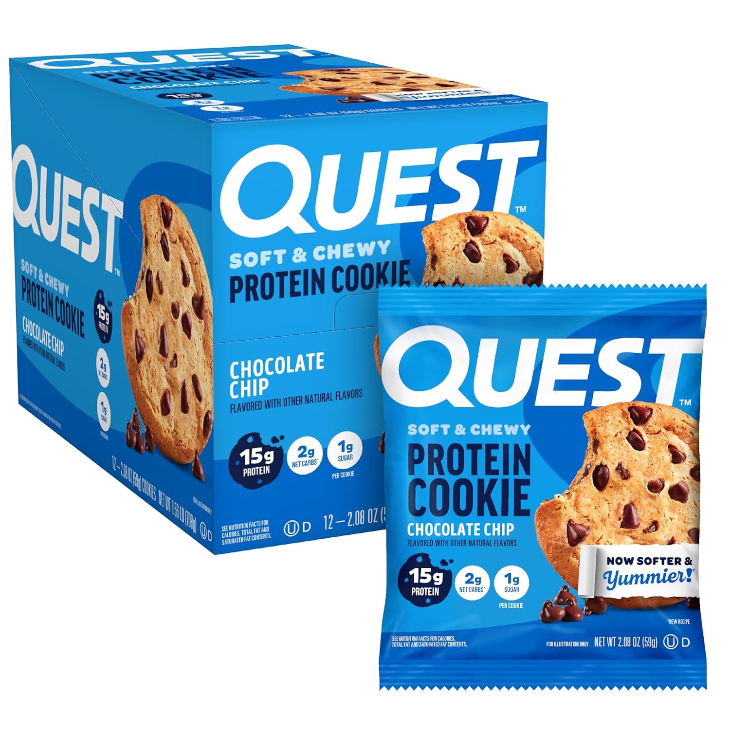 Quest Nutrition Chocolate Chip Protein Cookie 12 Count