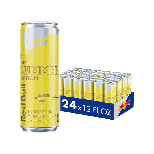 Red Bull Summer Edition Sudachi Lime Energy Drink, 12 Fl oz, Pack of 24 Cans