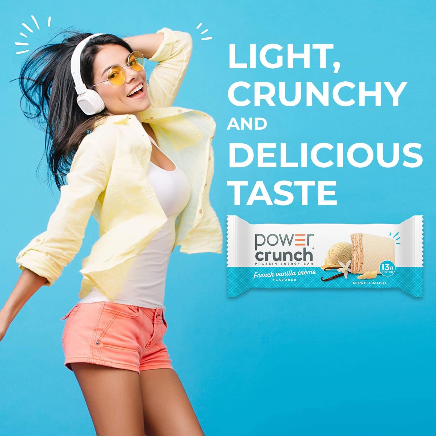 Power Crunch Protein Energy Wafer Bars, French Vanilla Creme (12 Count)