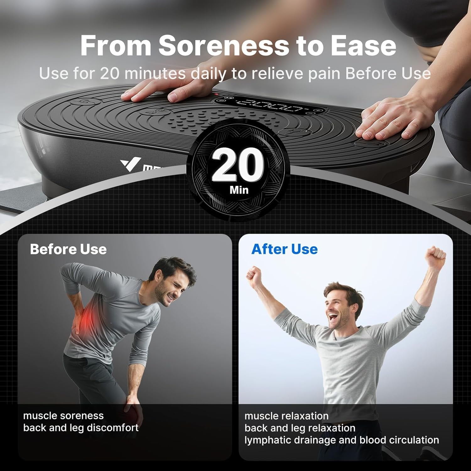 MERACH Vibration Plate Exercise Machine with LED Touch Screen