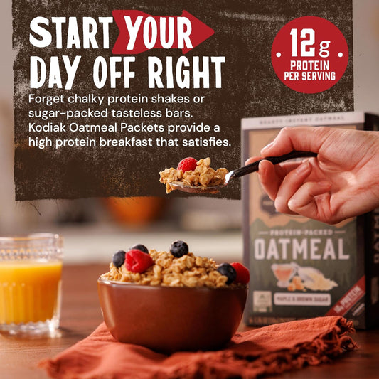 Kodiak Instant Oatmeal Packets, Maple Brown Sugar, High Protein (36 Packets Total)