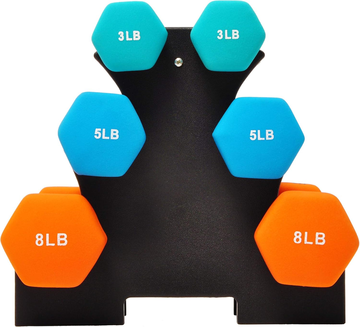 Fitvids Set of 6 Neoprene Dumbbell Hand Weights 3/5/8 Pairs
