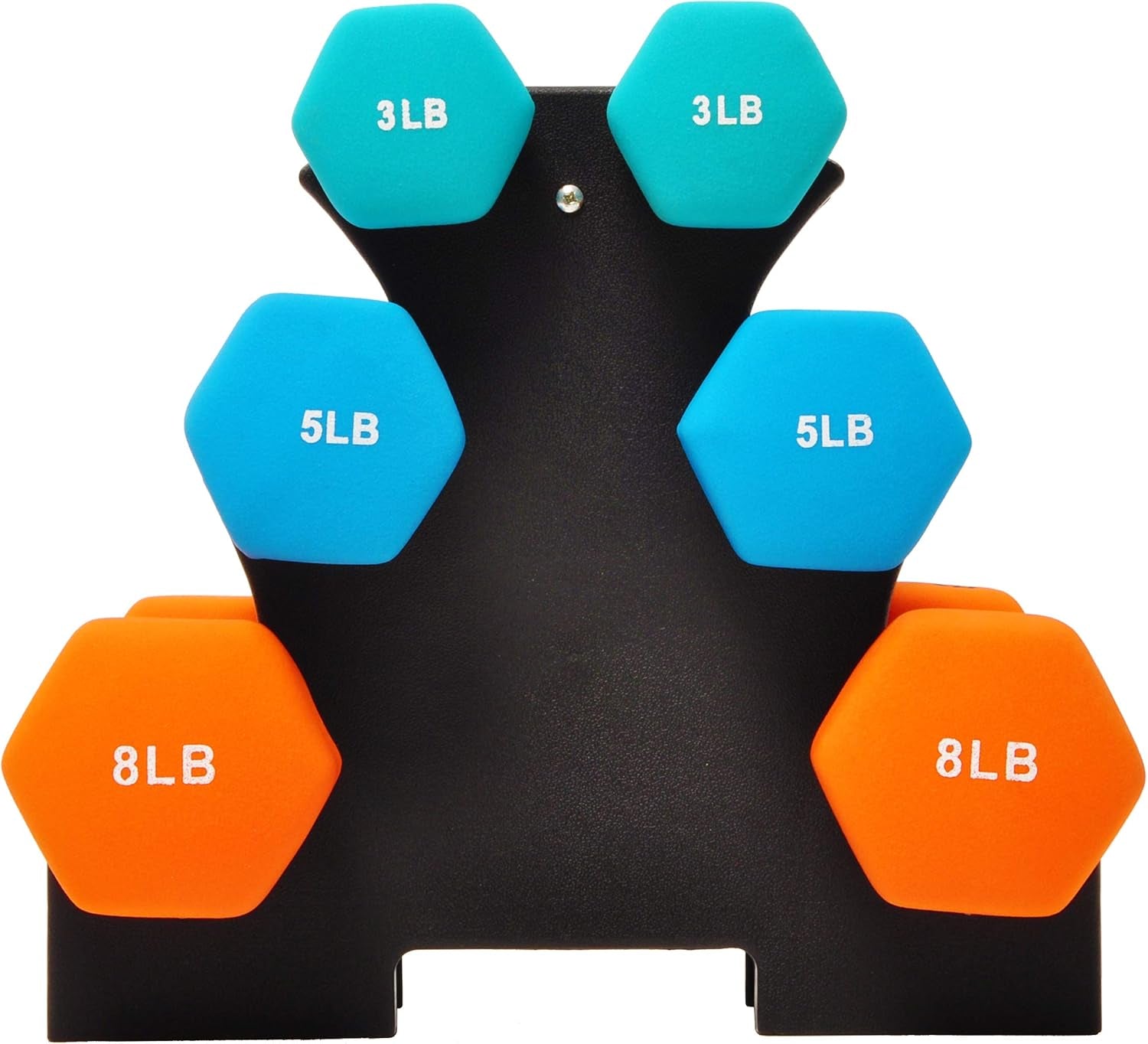 Fitvids Set of 6 Neoprene Dumbbell Hand Weights 3/5/8 Pairs