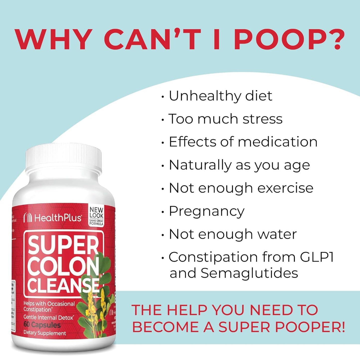 Health Plus Super Colon Cleanse 60 Day Supply of Gentle Gut Cleanse Detox