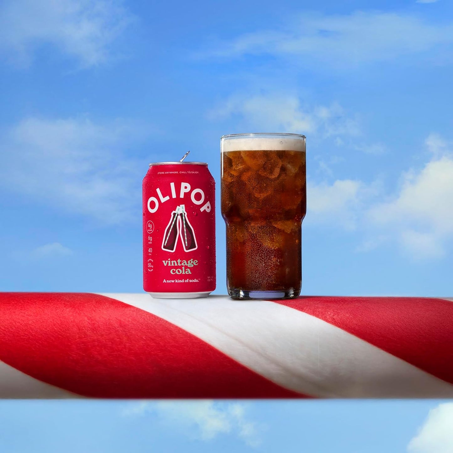 OLIPOP Prebiotic Soda Pop, Vintage Cola (12-Cans) 