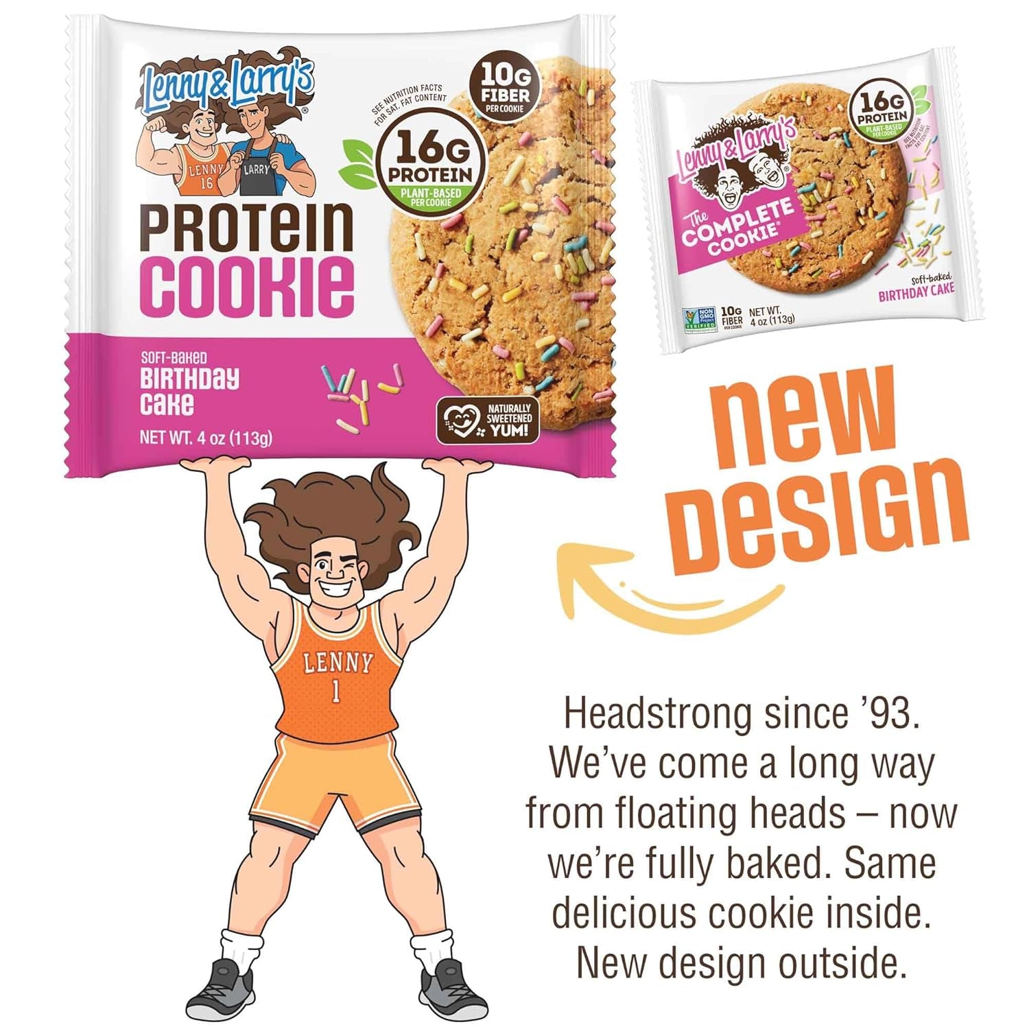 Lenny & Larry's Protein Cookie, Birthday Cake – Pack of 12